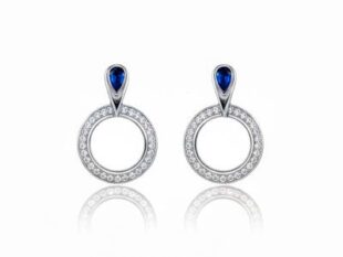 Pendientes plata circonitas zafiros