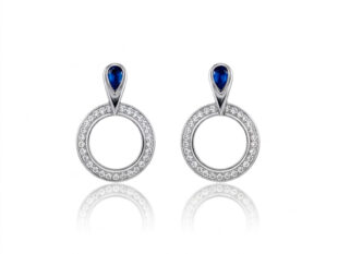 Pendientes plata circonitas zafiros