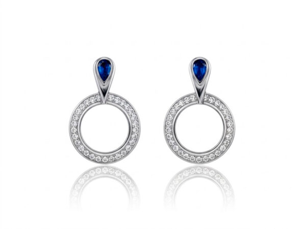 Pendientes plata circonitas zafiros