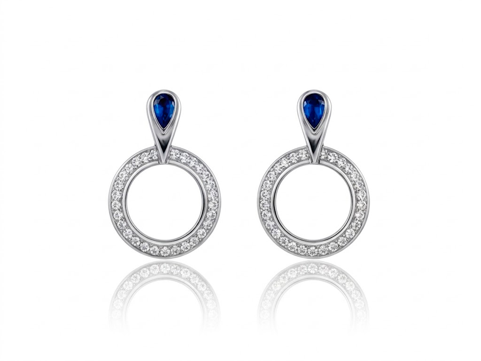 Pendientes plata circonitas zafiros