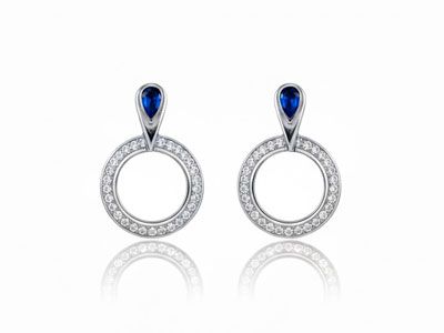 Pendientes plata circonitas zafiros