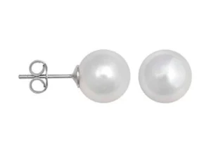 Pendientes plata perla Shell