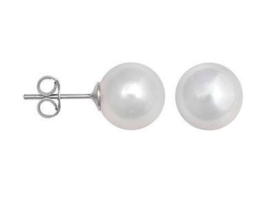 Pendientes plata perla Shell