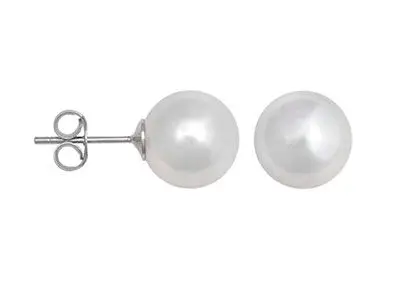 Pendientes plata perla Shell