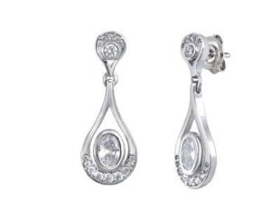 Pendientes plata largos gota