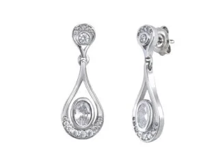Pendientes plata largos gota