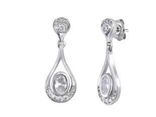 Pendientes plata largos gota