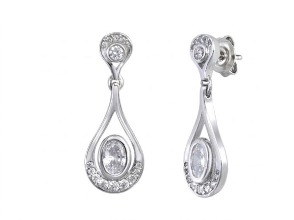 Pendientes plata largos gota