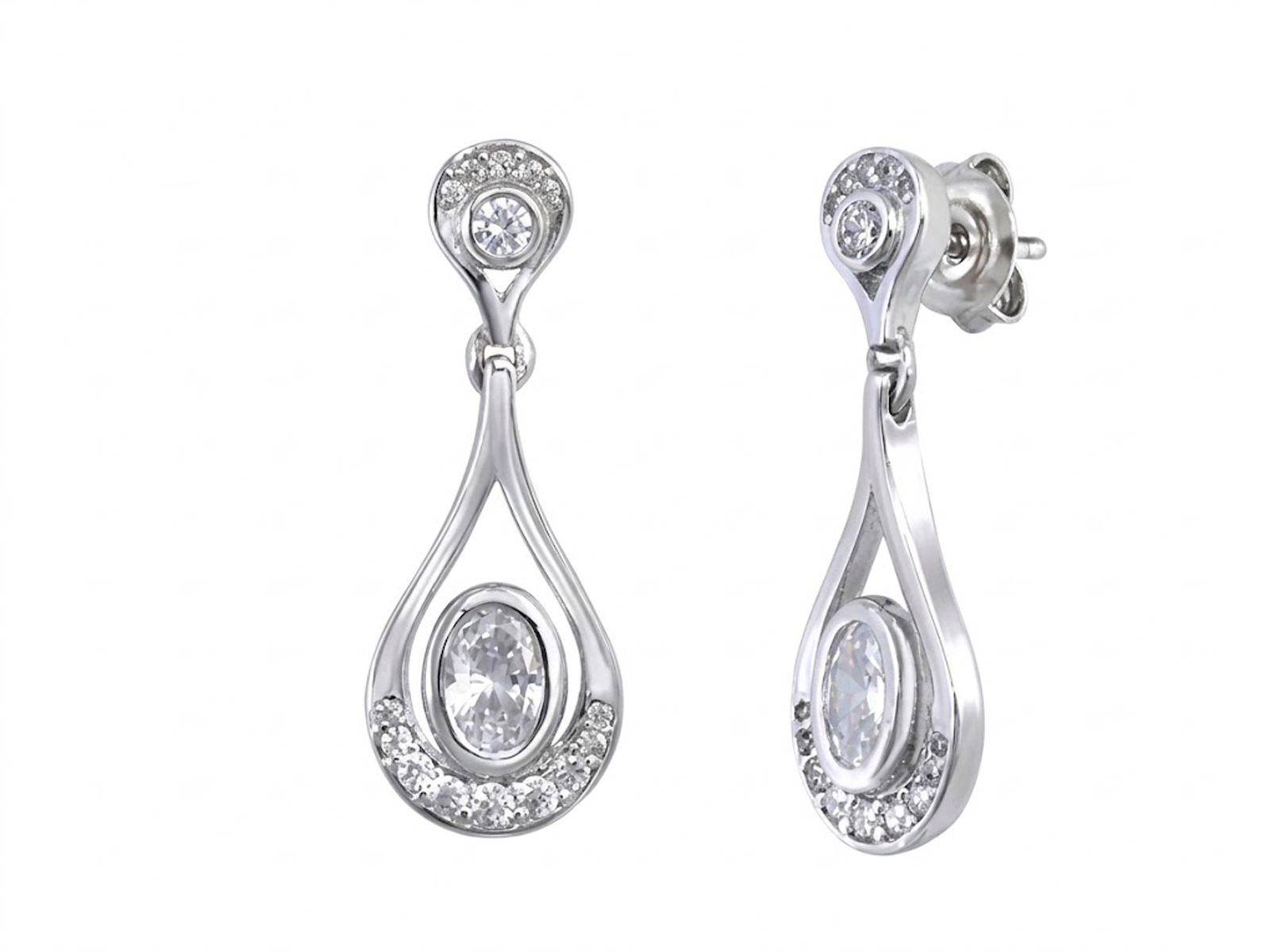 Pendientes plata largos gota