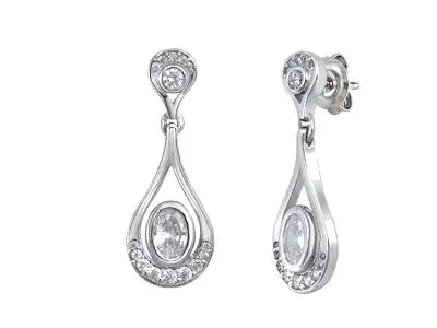 Pendientes plata largos gota