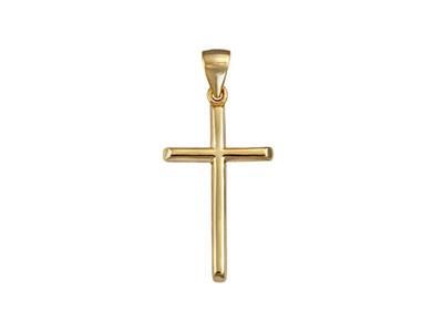 Cruz plata dorada tubo