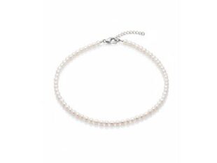 Collar perlas ovaladas de 4,5 mm cierre plata