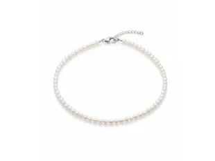 Collar perlas ovaladas de 4,5 mm cierre plata