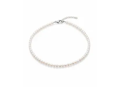 Collar perlas ovaladas de 4,5 mm cierre plata