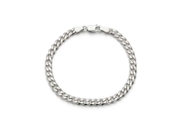 Pulsera plata Barbada plana