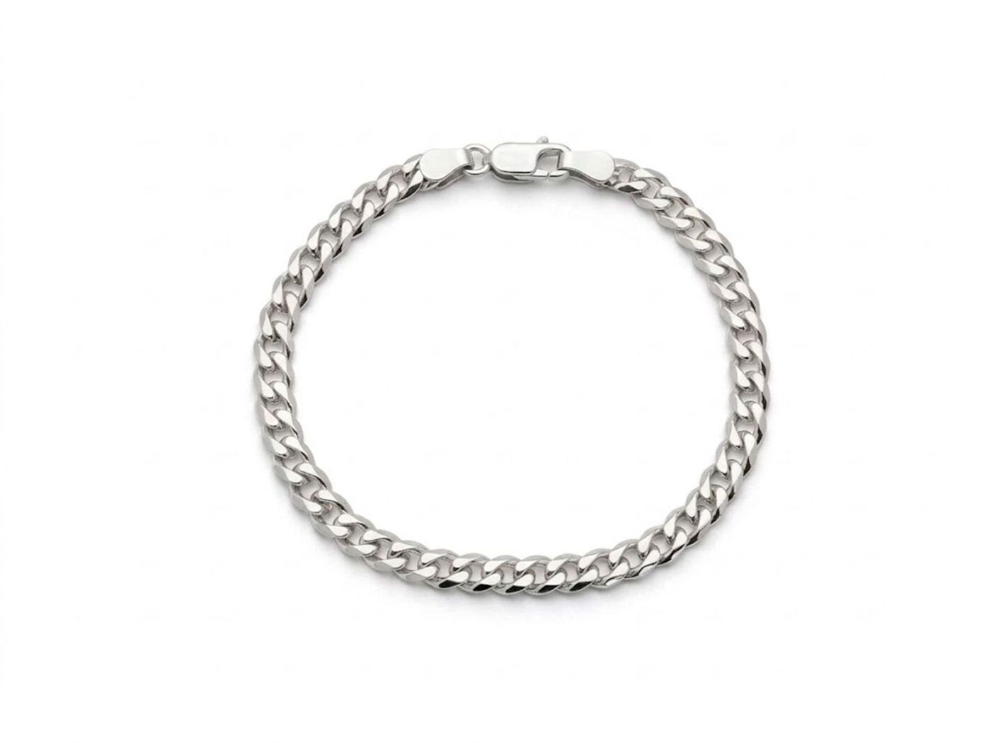 Pulsera plata Barbada plana