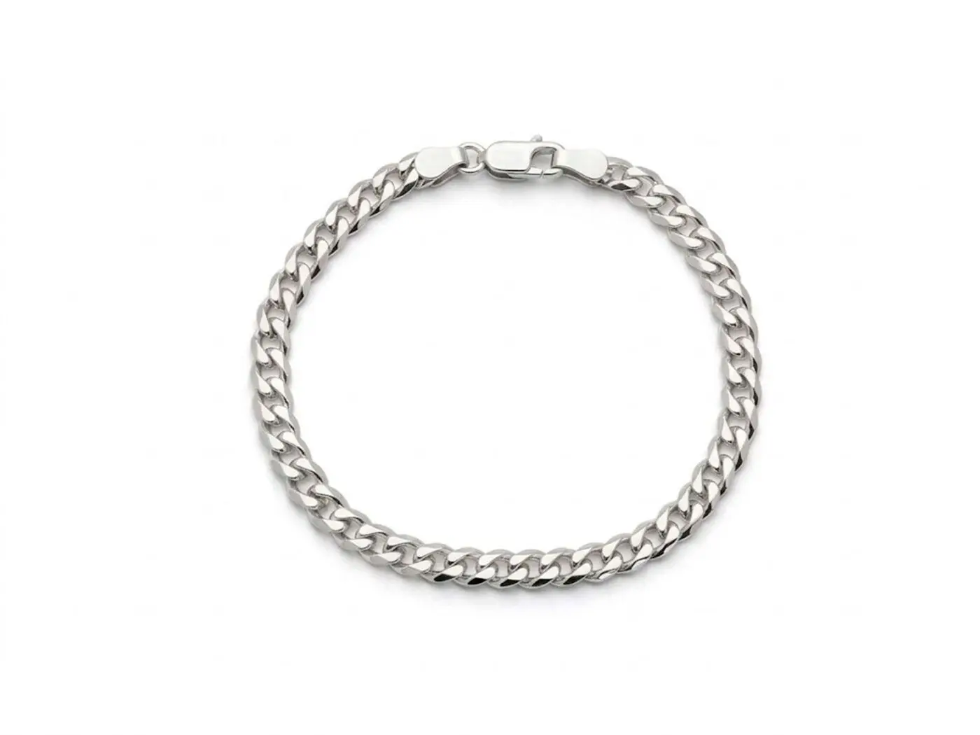Pulsera plata Barbada plana