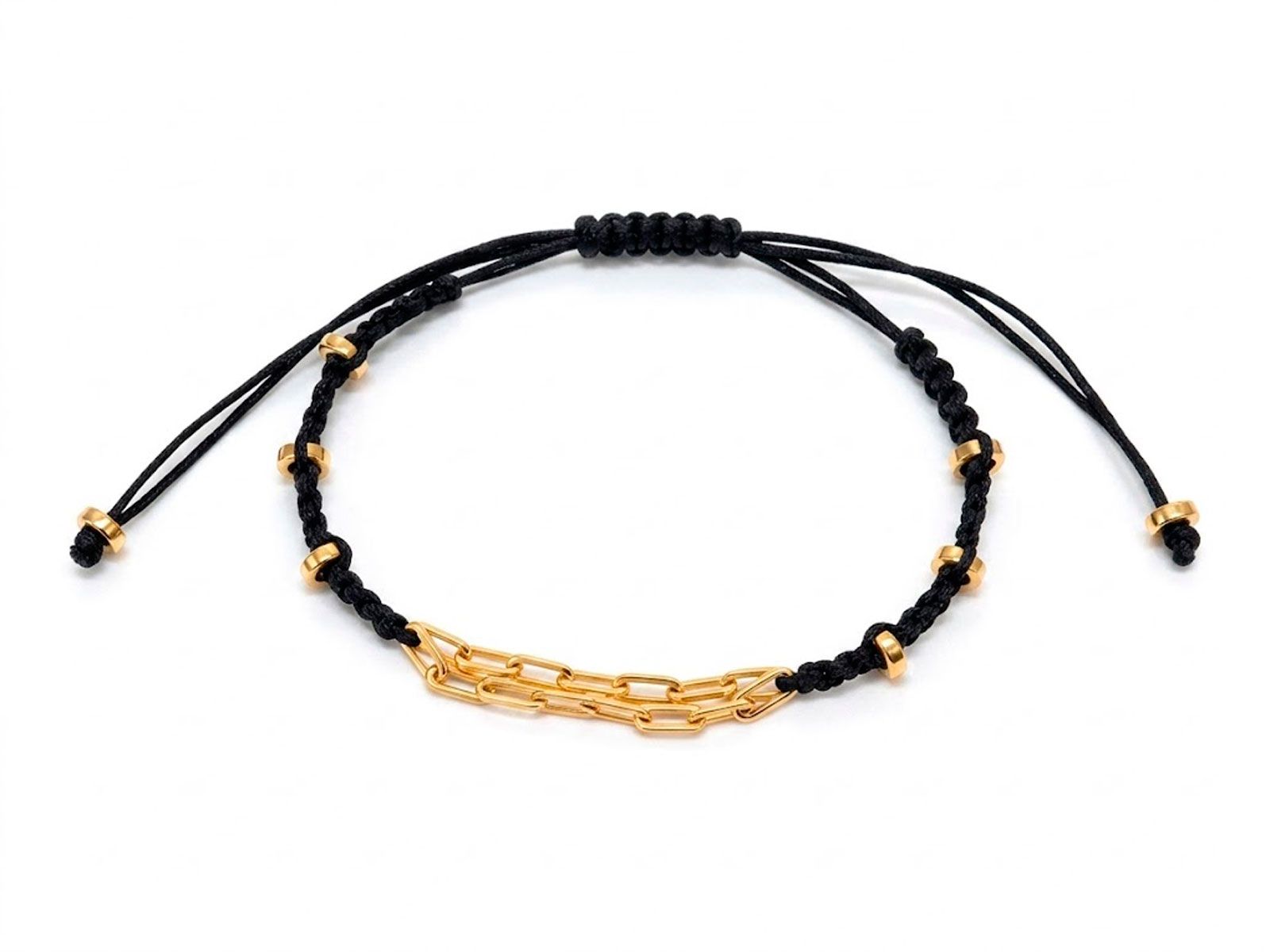 Pulsera macramé centro cadena
