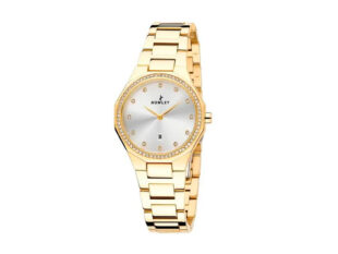 Reloj Nowley dorado circonitas