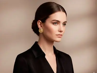 Pendientes grandes de oro blanco con tejido oro amarillo