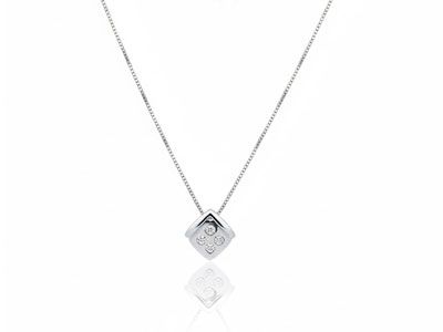 Colgante oro rombo diamantes