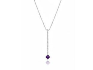 Cadena oro diamantes amatista