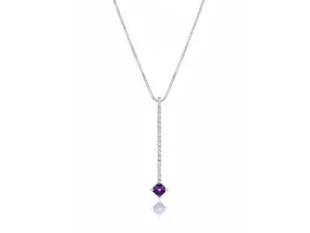 Cadena oro diamantes amatista