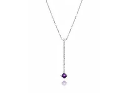 Cadena oro diamantes amatista