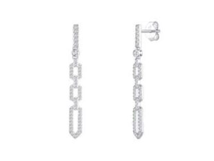 Pendientes plata largos rectangulos