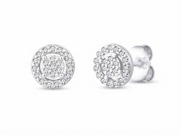 Pendientes plata circulo multicirconita