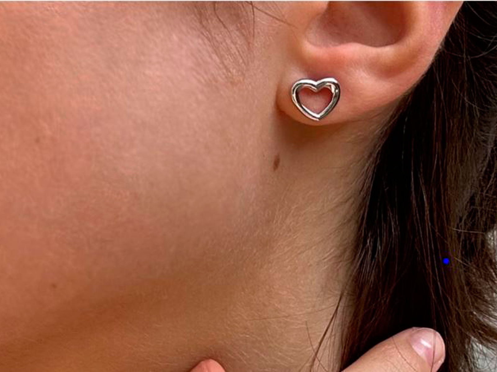 Pendientes plata corazon calado
