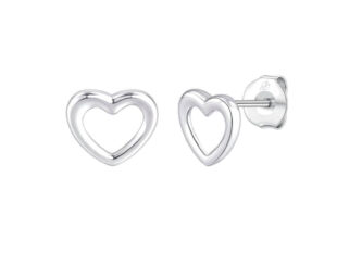 Pendientes plata corazon calado