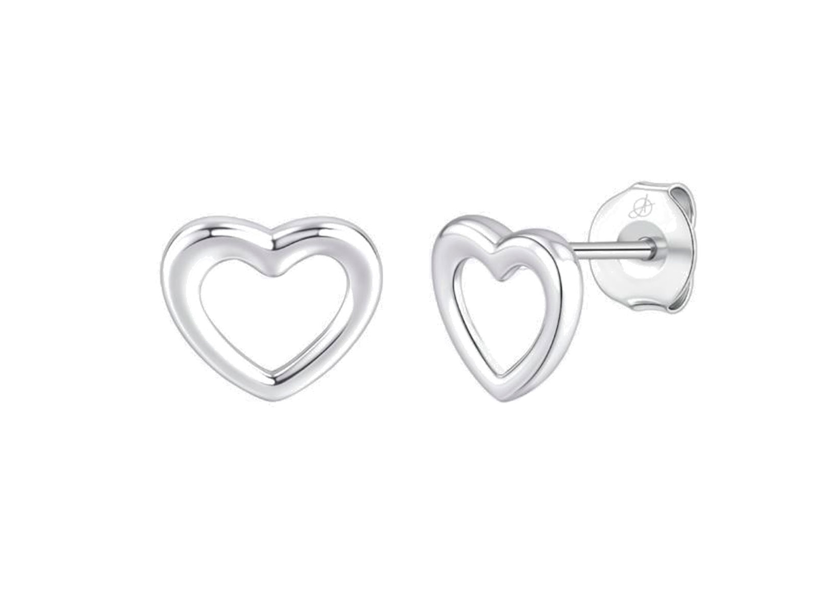 Pendientes plata corazon calado