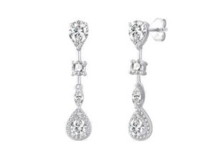 Pendientes plata largo gota