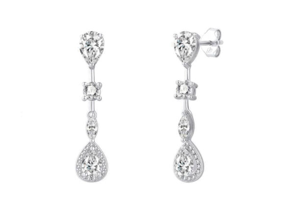 Pendientes plata largo gota