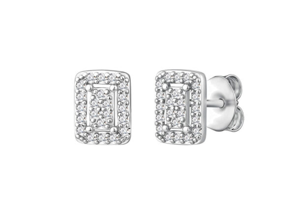 Pendientes plata cuadrado multicirconita