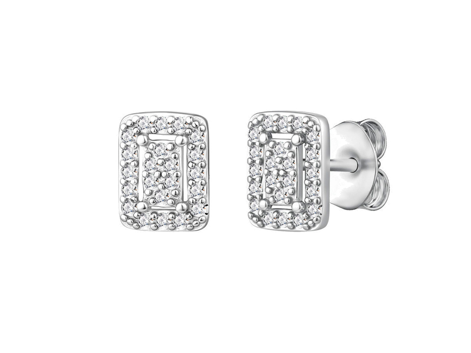 Pendientes plata cuadrado multicirconita