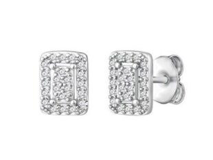 Pendientes plata cuadrado multicirconita