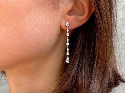 Pendientes largos circonitas fiesta y boda