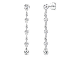 Pendientes largos circonitas boda
