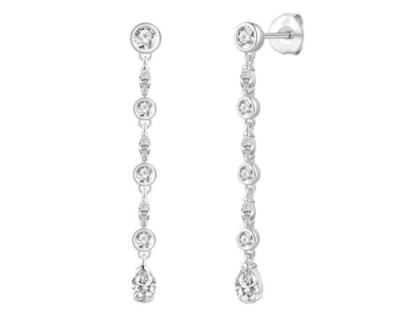 Pendientes largos circonitas boda