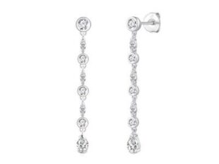 Pendientes largos circonitas boda