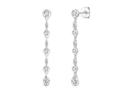 Pendientes largos circonitas boda