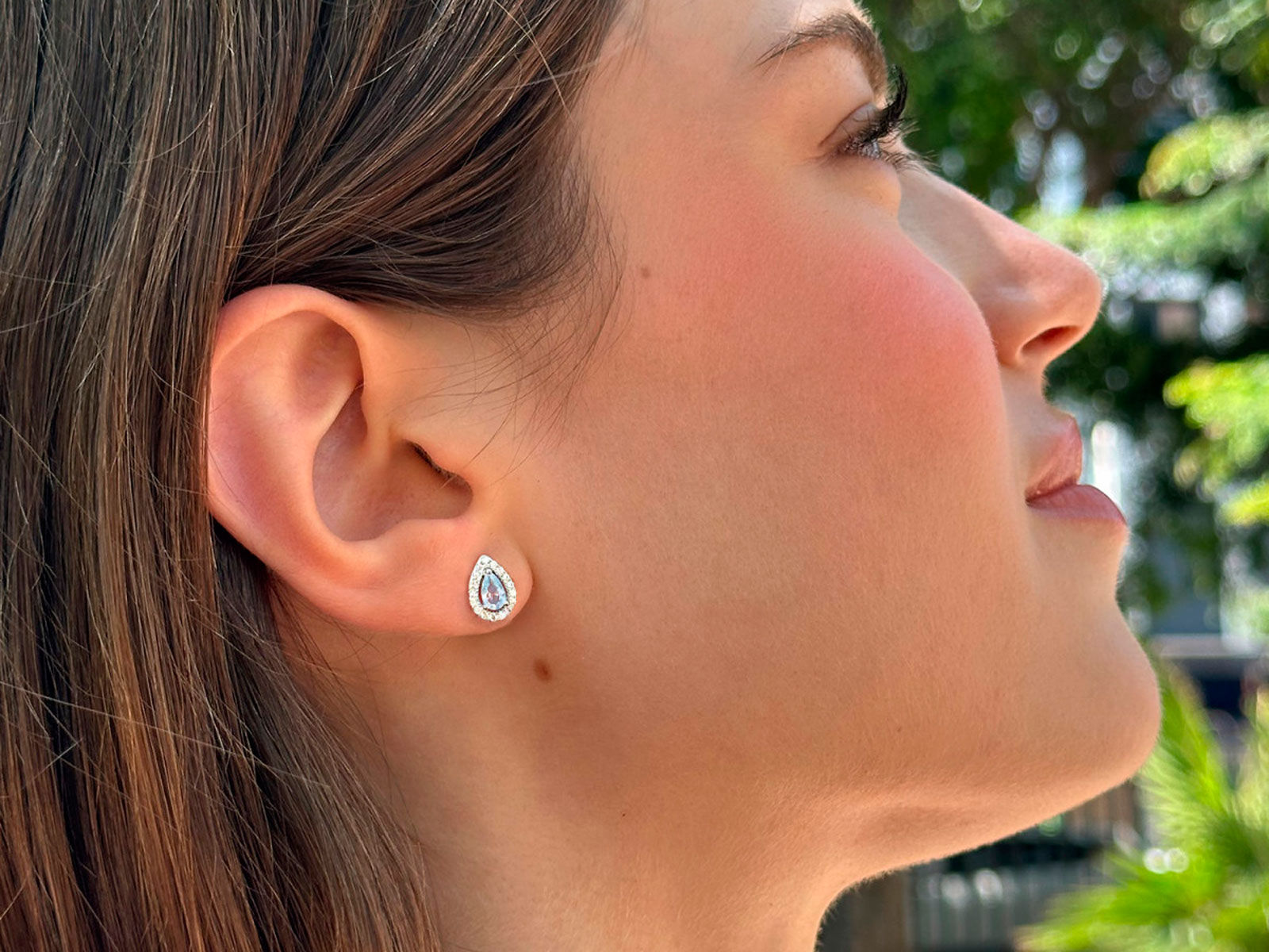 Pendientes gota clasica aguamarina