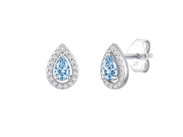 Pendientes gota clasica aguamarina