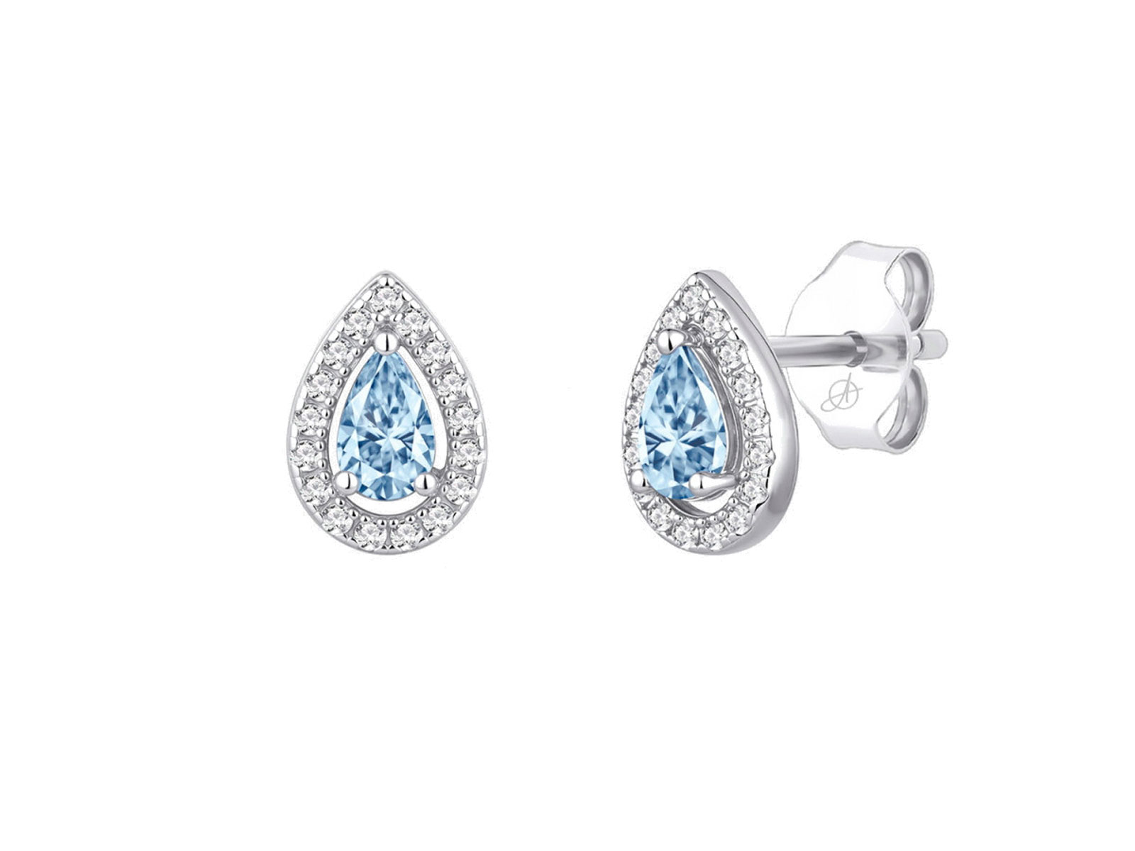 Pendientes gota clasica aguamarina