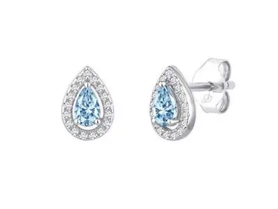 Pendientes gota clasica aguamarina