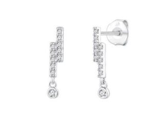 Pendientes plata carril circonita