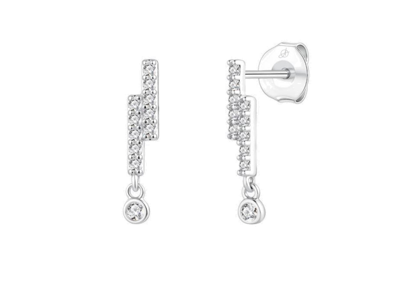 Pendientes plata carril circonita