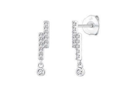 Pendientes plata carril circonita